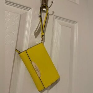 Rare Henri Bendel Yellow Uptown Organizer Wallet - Wristlet